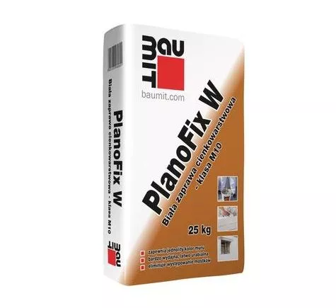Zaprawa klejowa do silikatów i gazobetonu biała 25 kg Planofix W