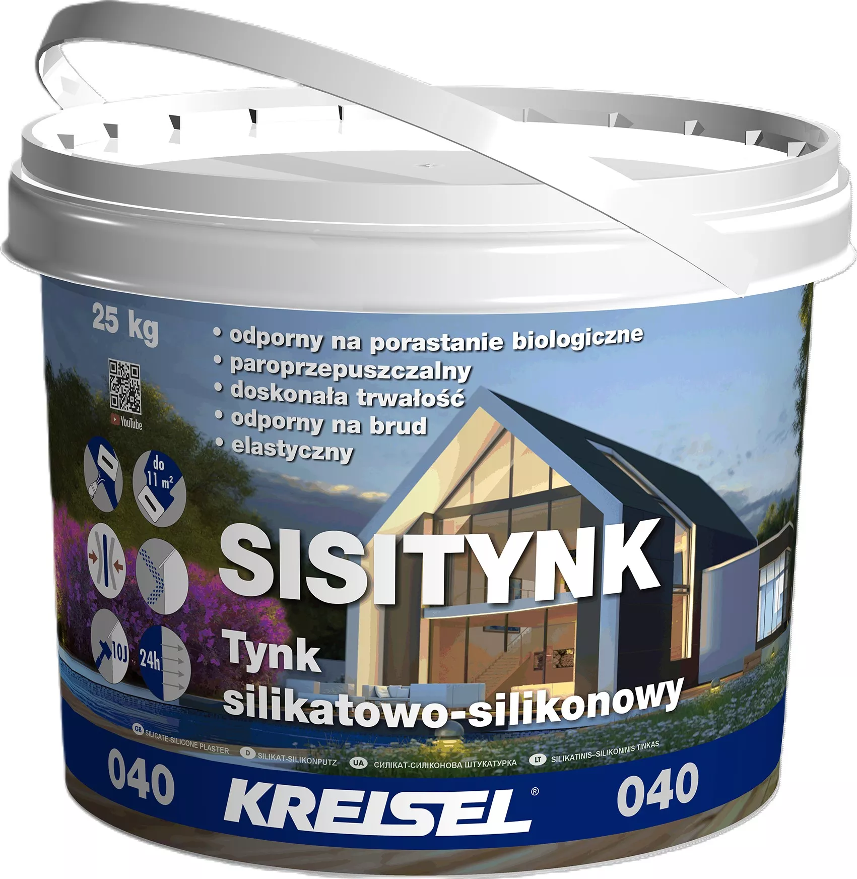Tynk silikatowo-silikonowy Sisitynk 040 25kg BR 1,5mm biały Kreisel