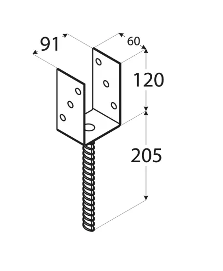 Podstawa słupa 90x120x5 mm PS90