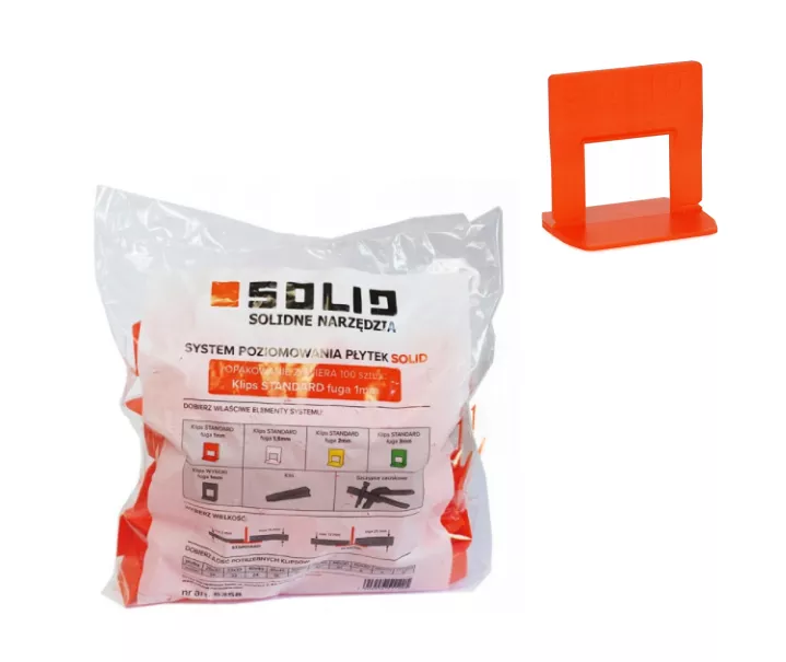 System poziomowania płytek 1 mm 100 sztuk SOLID