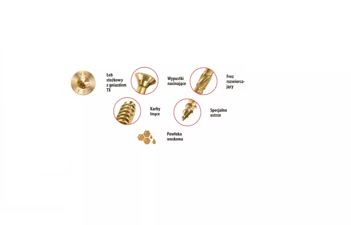 Wkręt ciesielski stożkowy 8 x 300 - 50 szt.