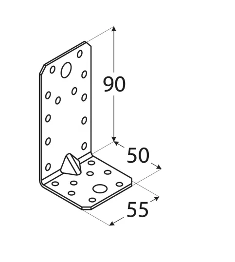 Kątownik ciesielski z przetłoczoniem 90x50x55 mm KP3