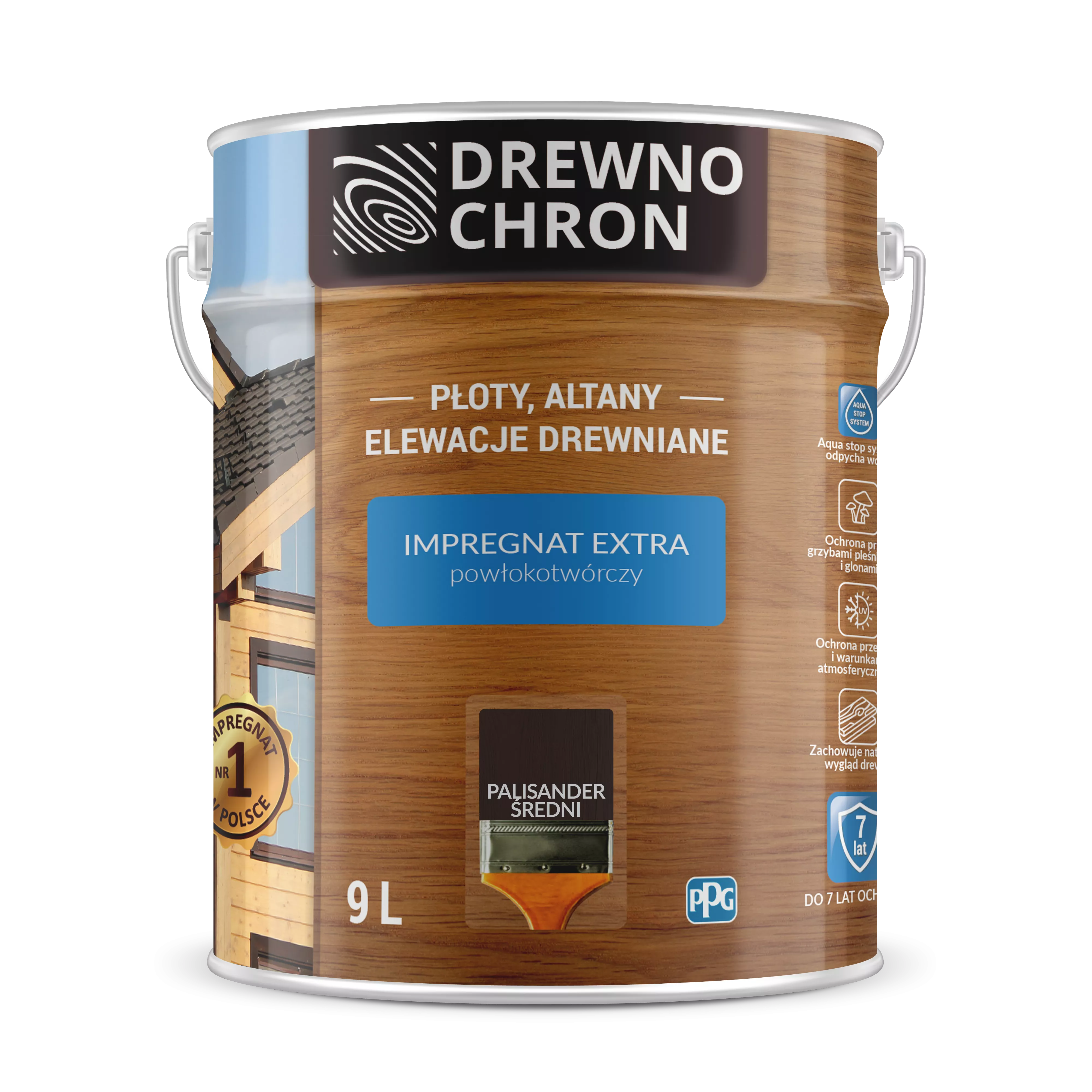 Impregnat do drewna Drewnochron  9 l palisander średni