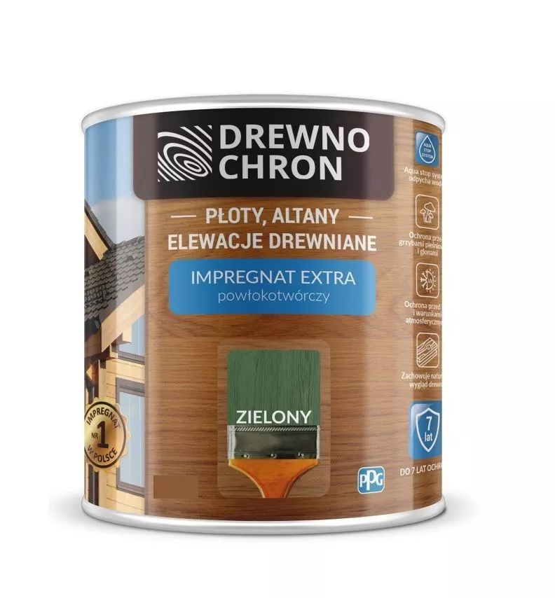 Impregnat do drewna Drewnochron  4.5 l zielony
