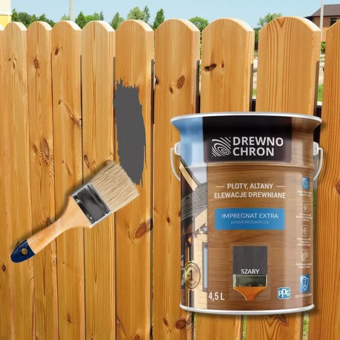 Impregnat do drewna Drewnochron  4.5 l szary