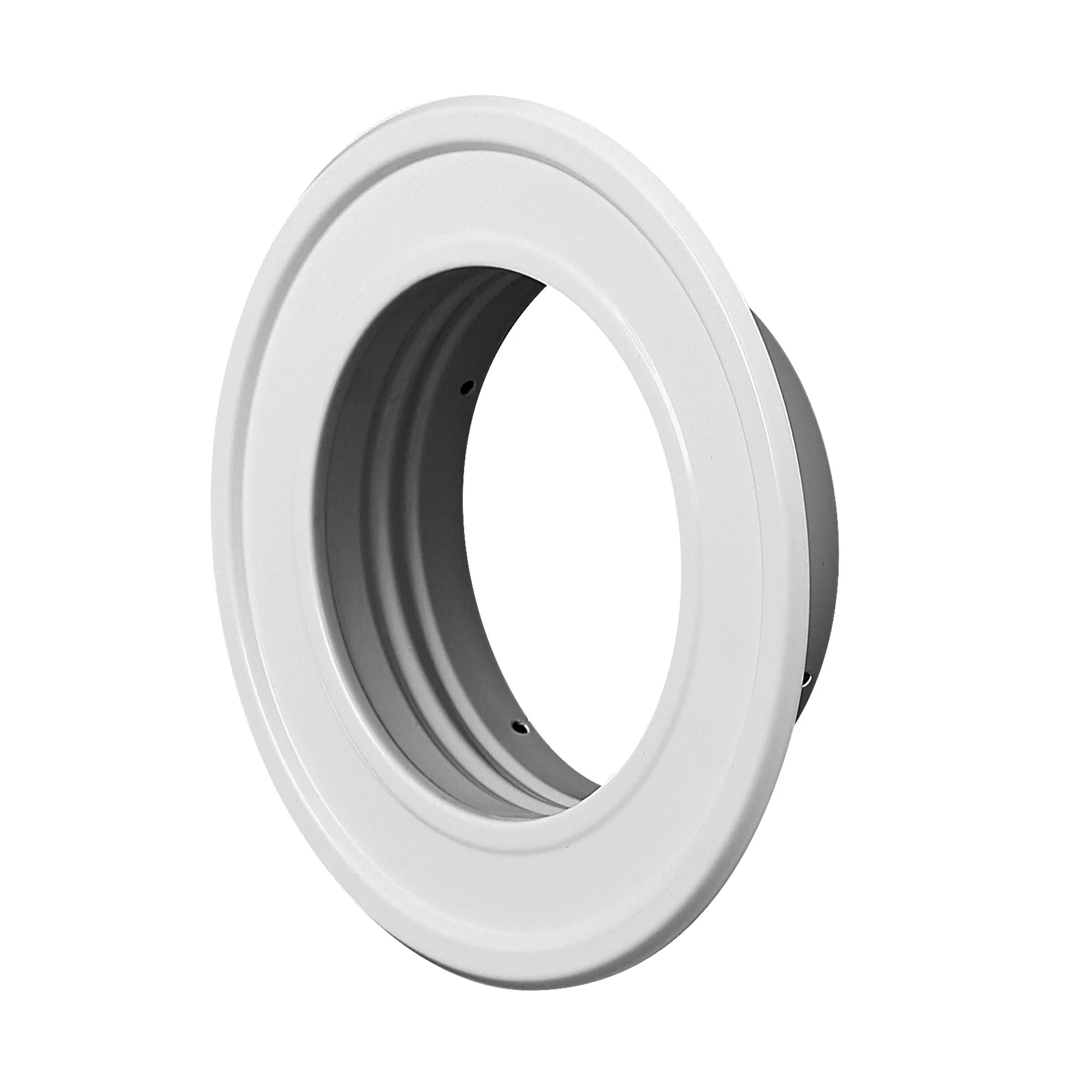 Kołnierz przyścienny metalowy biały do rury spiro fi 100 mm