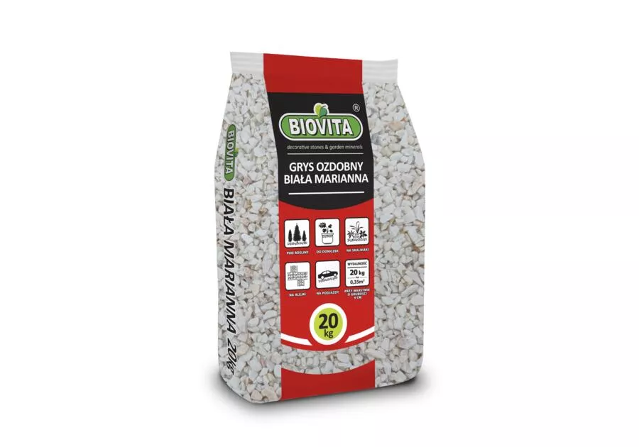 Kamień grys 8-16 mm biała Marianna 20 kg Biovita