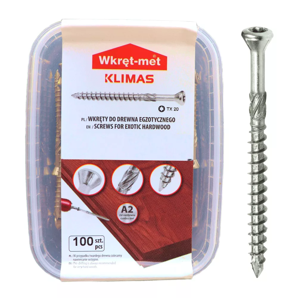 Wkręty z gwintem podporowym do tarasów 5 x 80mm nierdzewne