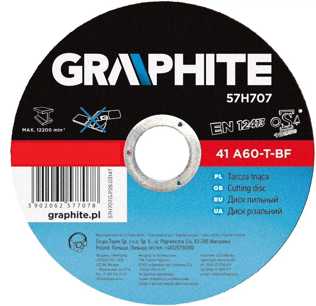 Tarcza do cięcia metalu 230 x 1.9 Graphite