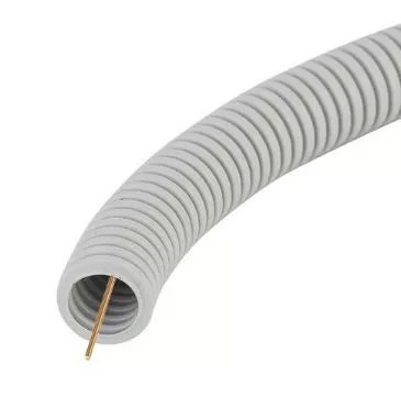 Rurka karbowana 20 szara z pilotem (peszel) 25m