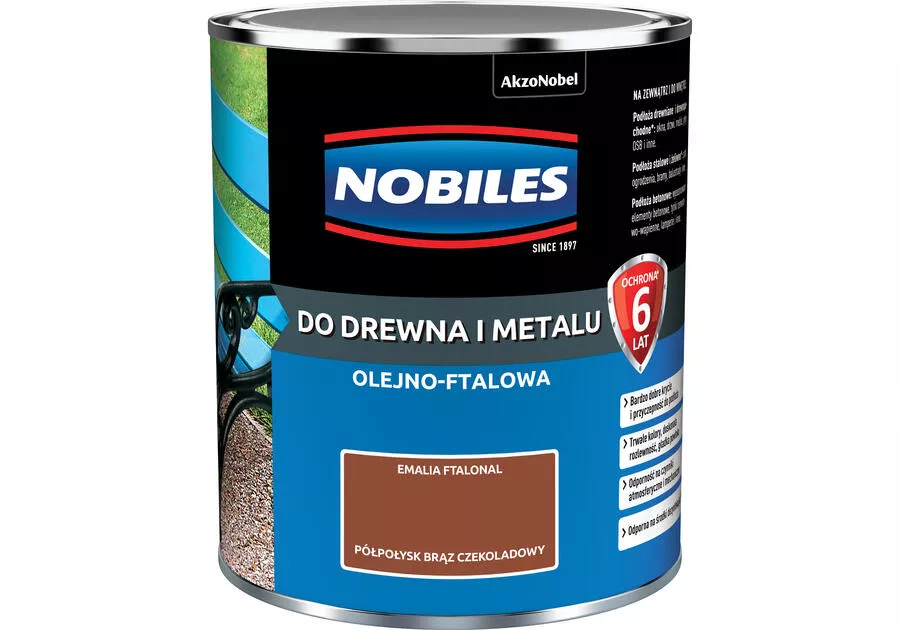 Farba olejno-ftalowa do drewna i metalu 0,7 l brąz czekoladowy
