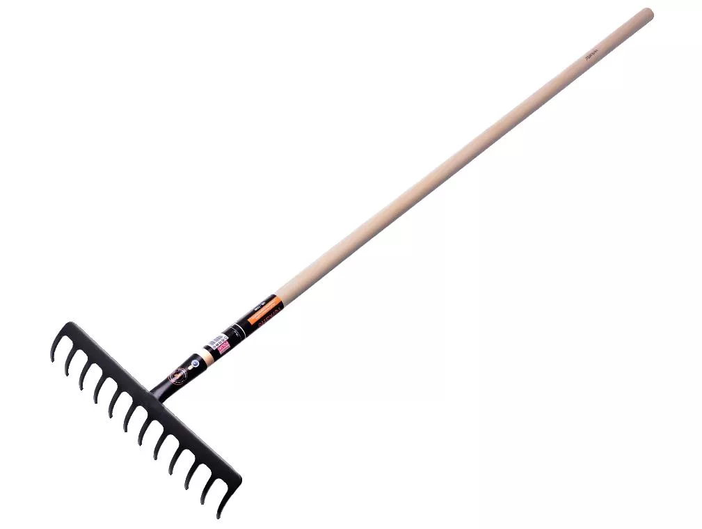Grabie ogrodowe 16-zębne z drewnianym trzonkiem 130 cm
