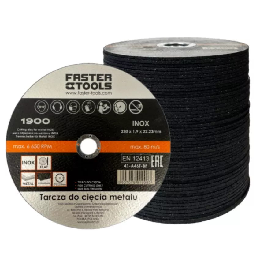 Tarcza do cięcia metalu Inox 230 x1.9 mm Faster Tools