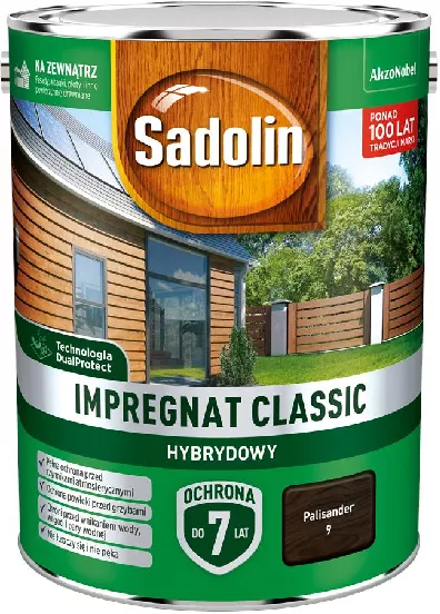 Impregnat Hybrydowy Classic do drewna 4,5 l palisander