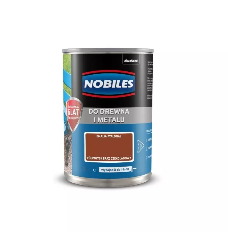 Farba olejno-ftalowa do drewna i metalu 5 l brąz czekoladowy