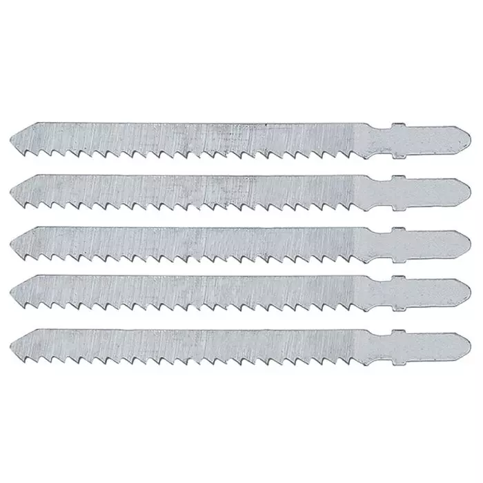 Brzeszczoty do wyrzynarki 5 sztuk z uchwytem typu T, drewno 