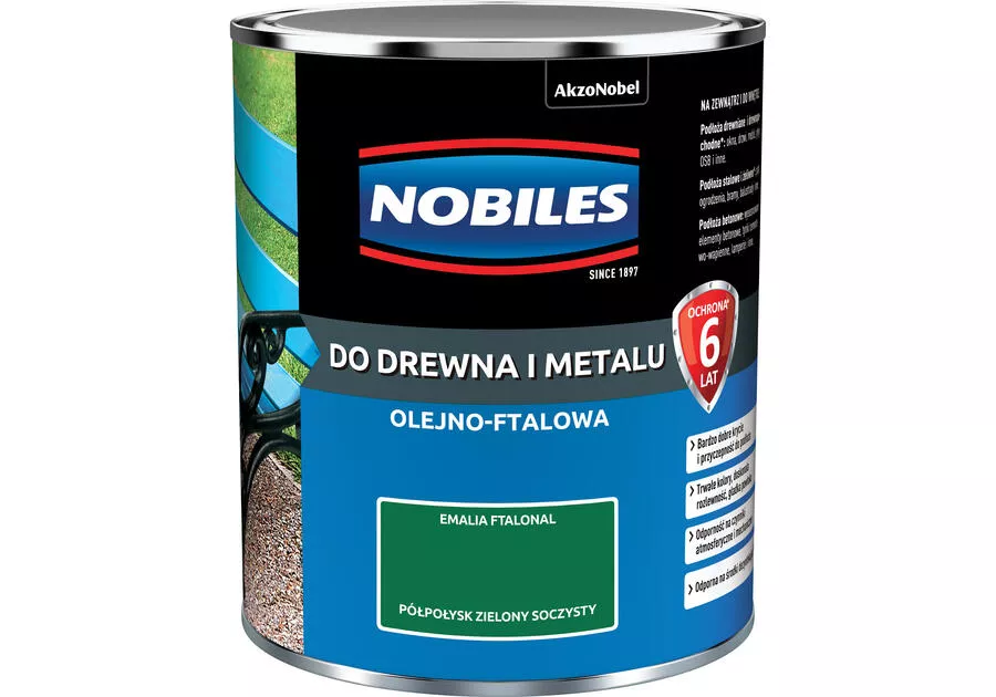Farba olejno-ftalowa do drewna i metalu 0,7 zielony soczysty