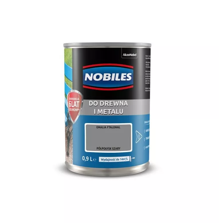 Farba olejno-ftalowa do drewna i metalu 5 l szara