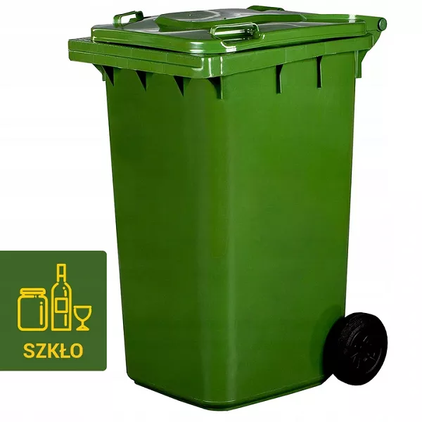 Kosz na śmieci 120 L zielony