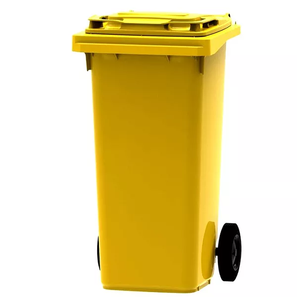 Kosz na śmieci 120L żółty