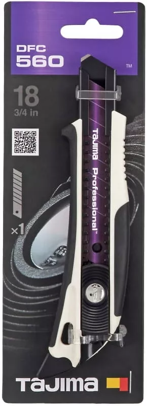 Nóż z łamanym ostrzem 18mm czarno-biały płetwa