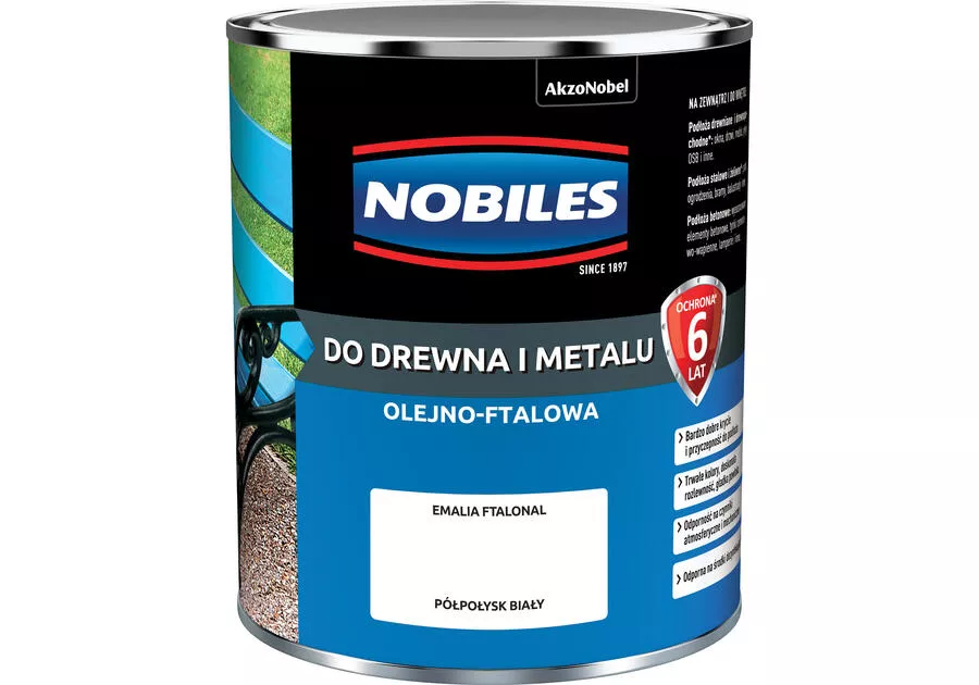 Farba olejno-ftalowa do drewna i metalu 0,7 l biała  
