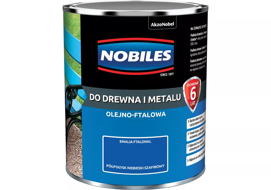 Farba olejno-ftalowa do drewna i metalu 0,7 l niebieski szafirowy