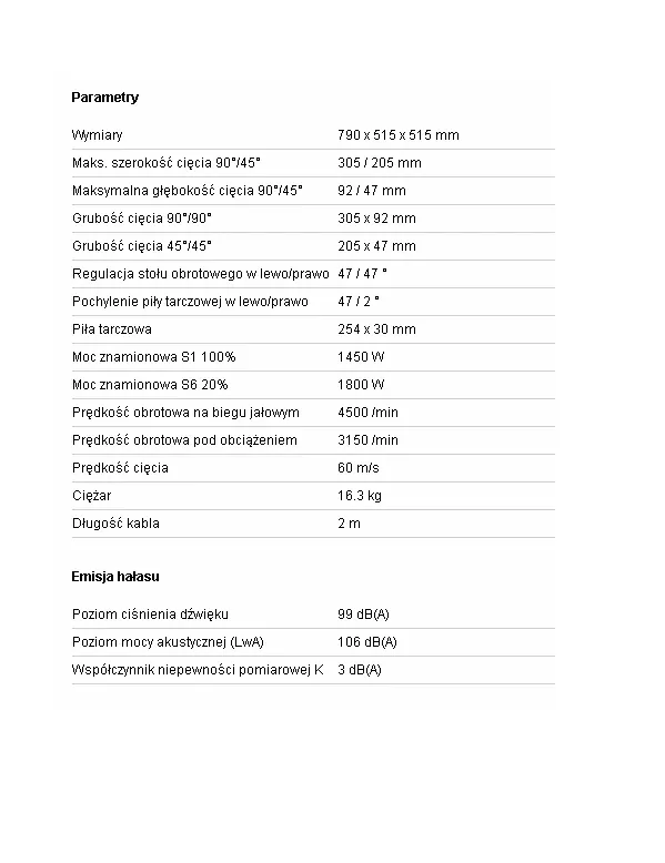 Pilarka kątowa KGS 254m Metabo
