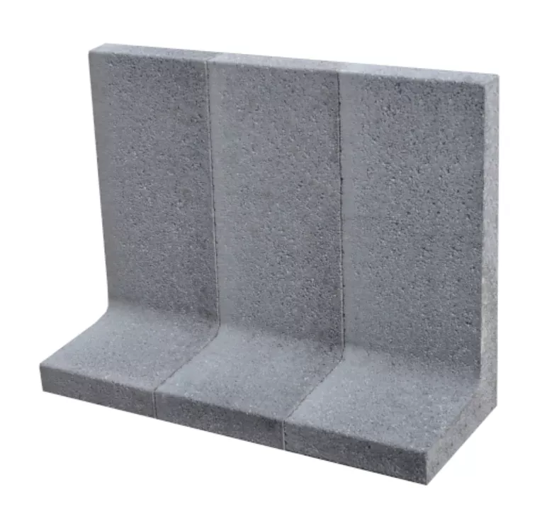 Mur oporowy L 38x33x24 szary