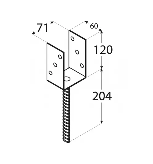Podstawa słupa 70x120x4 mm PS70