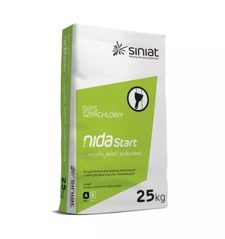 Gips szpachlowy NIDA START 25 kg