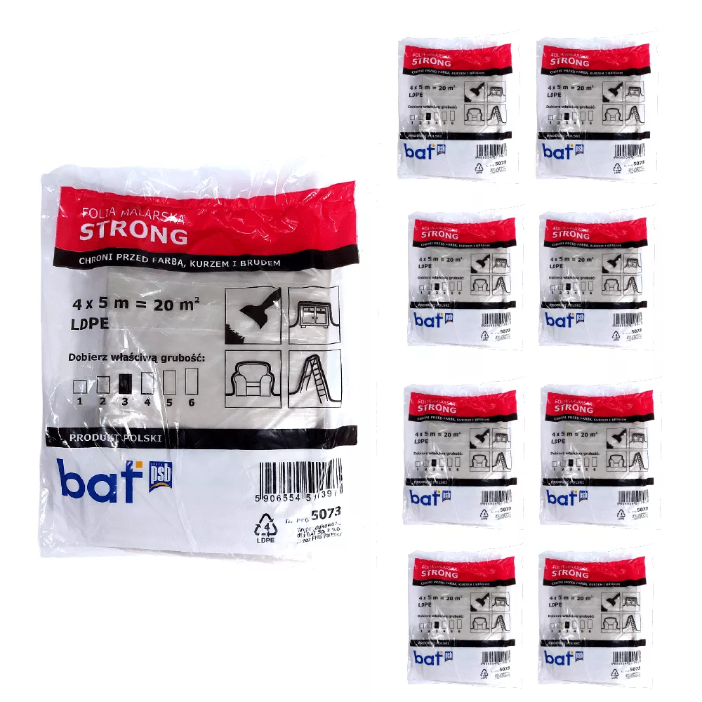 Plandeka, folia malarska Bat 4x5 m 25 szt