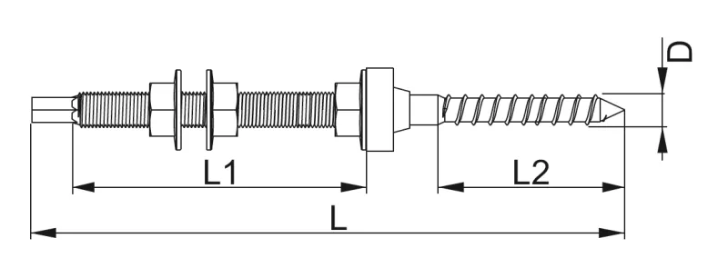 Śruba z podwójnym gwintem SWDM10/250E Baks