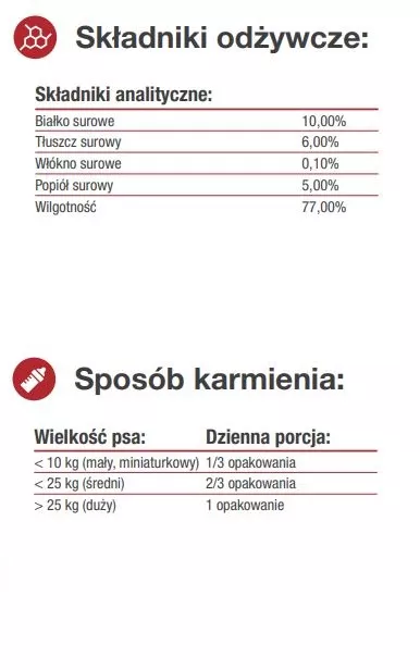 Karma mokra dla psów z wołowiną 1,25 kg Favorit