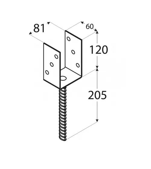 Podstawa słupa 80x120x5 mm PS80