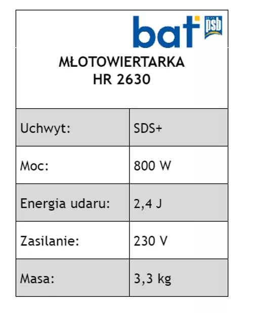 Młotowiertarka 800 W HR2630 Makita