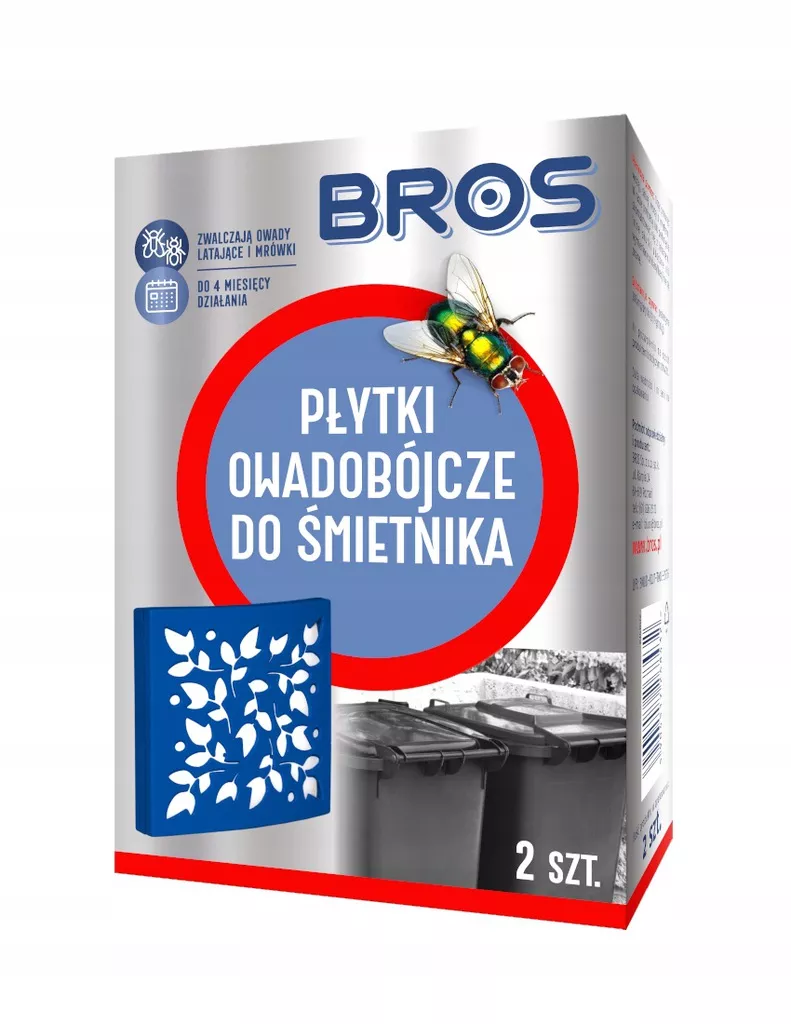 Bros Płytka owadobójcza do śmietnika 2szt