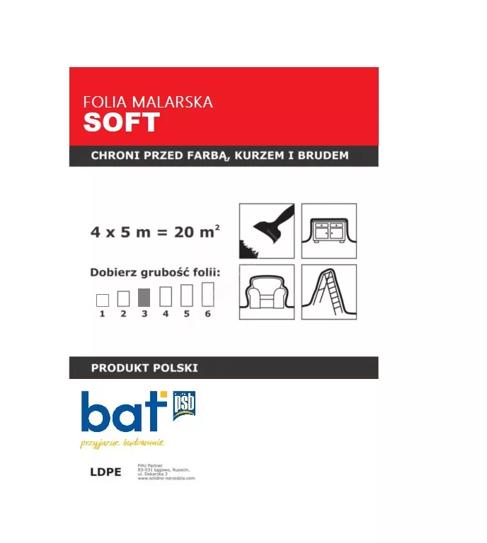 Plandeka malarska 4x 5m Soft Bat