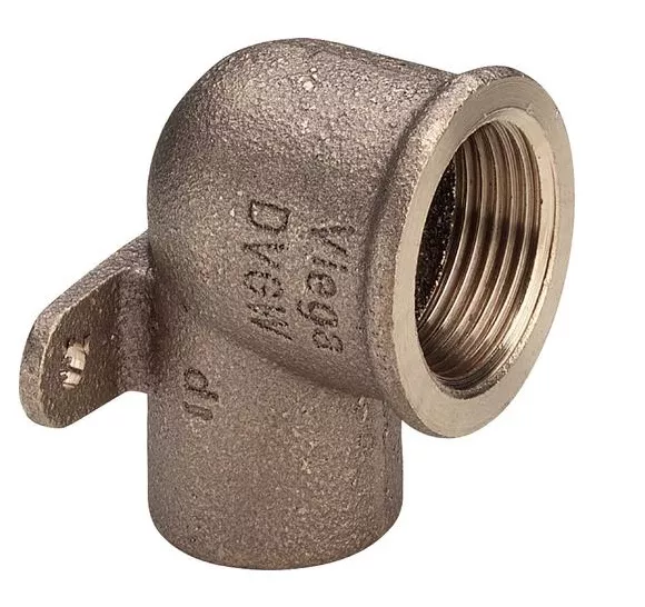 Kolano z mocowaniem brąz