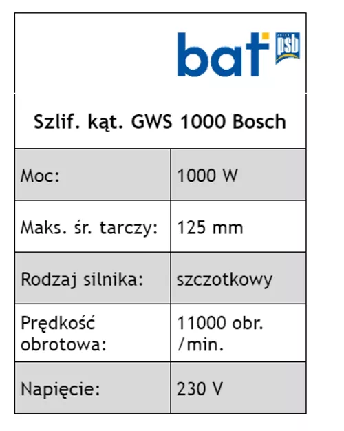 Szlifierka kątowa GWS 1000 Bosch Professional