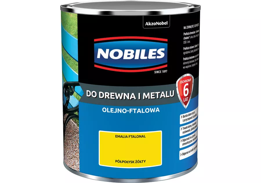 Farba olejno-ftalowa do drewna i metalu 0,7 l żółty