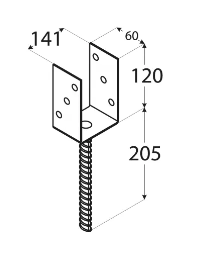 Podstawa słupa 140x120x5 mm PS140