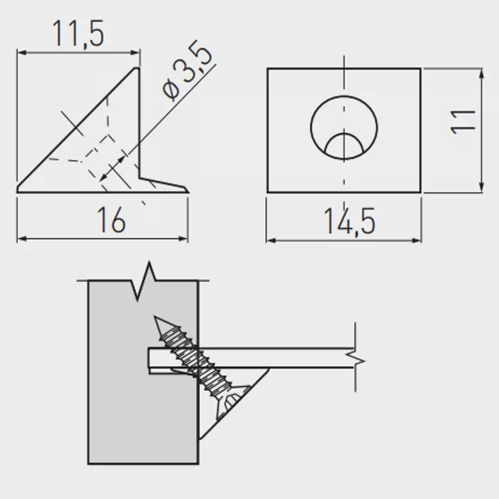 Stabilizator ściany tył przeźroczysty b/wkrętu