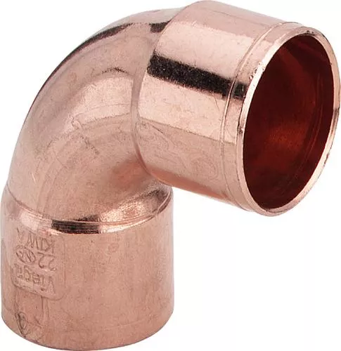 Kolano miedziane dwukielichowe 22 mm