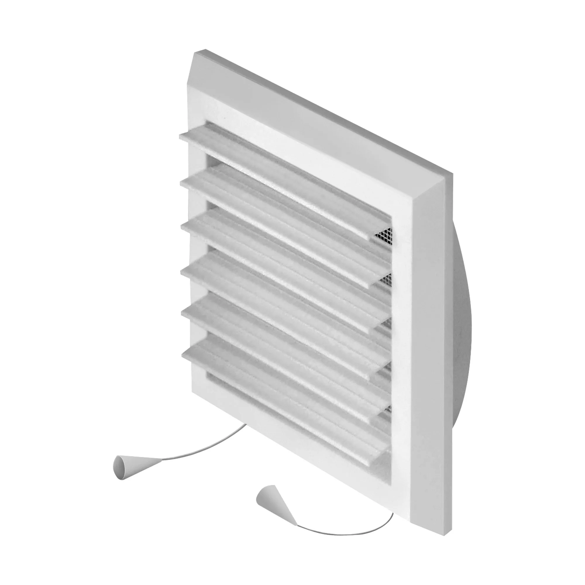 Kratka wentylacyjna 14x14 cm TŻRS z żaluzją biała (kołnierz) AWENTA 