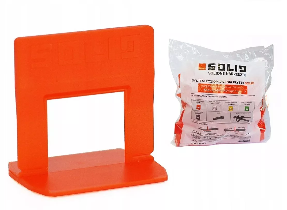 System poziomowania płytek 1 mm 100 sztuk SOLID