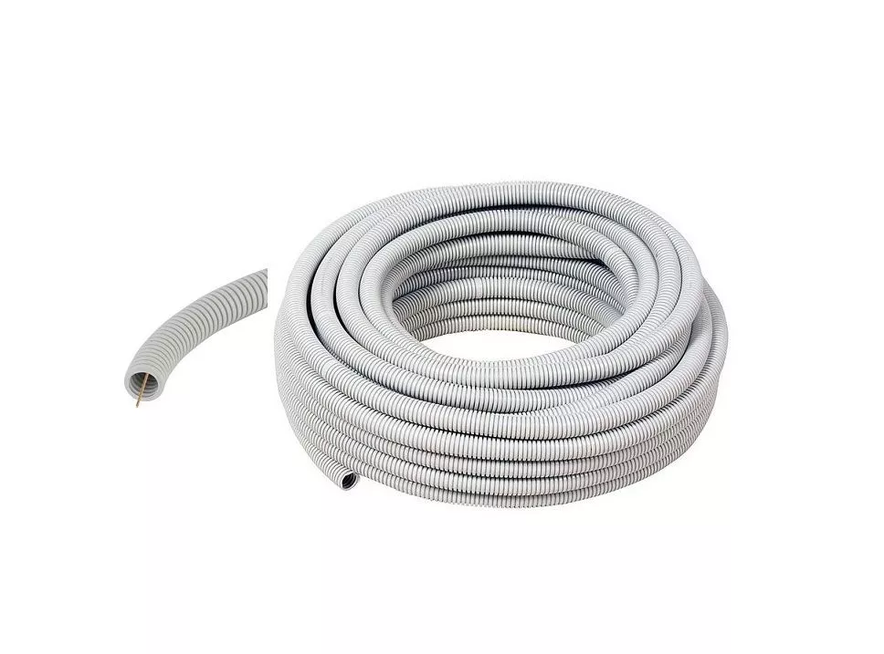 Rurka karbowana 20 szara z pilotem (peszel) 25m