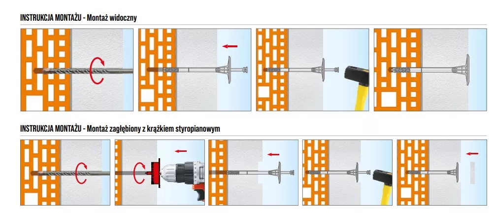 Kołek do styropianu trzpień PCV długość 110 mm