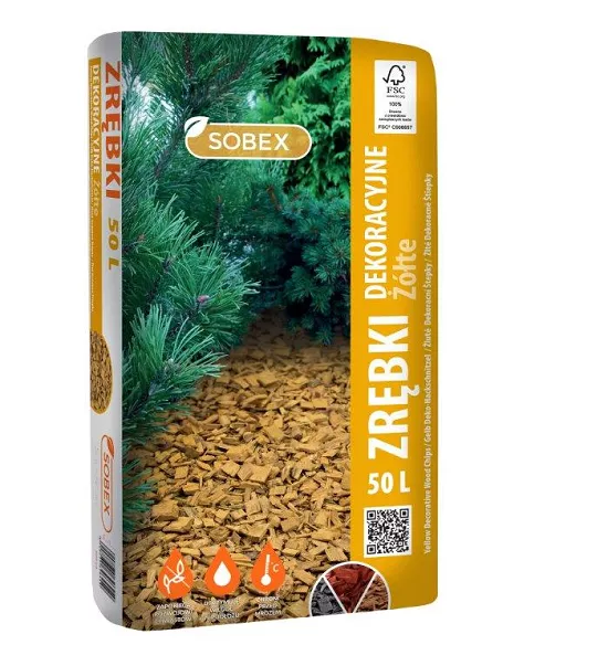 Zrębki dekoracyjne żółte 50 l Sobex