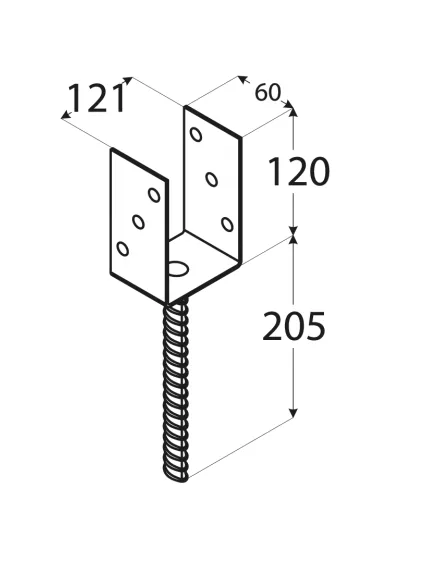 Podstawa słupa 121x120x5 mm PS120